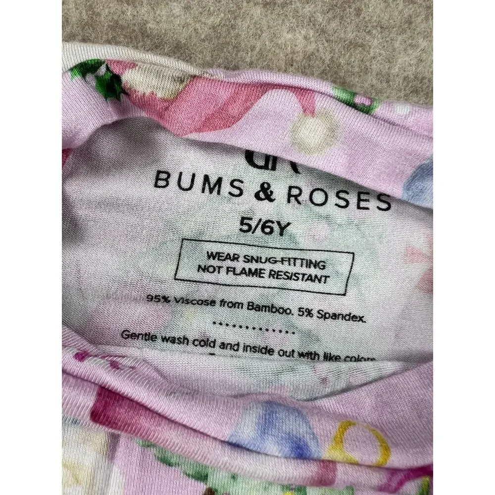 Bums & Roses Merry Little Pinkmas Pink Santa Bamboo Pajama Set 5/6